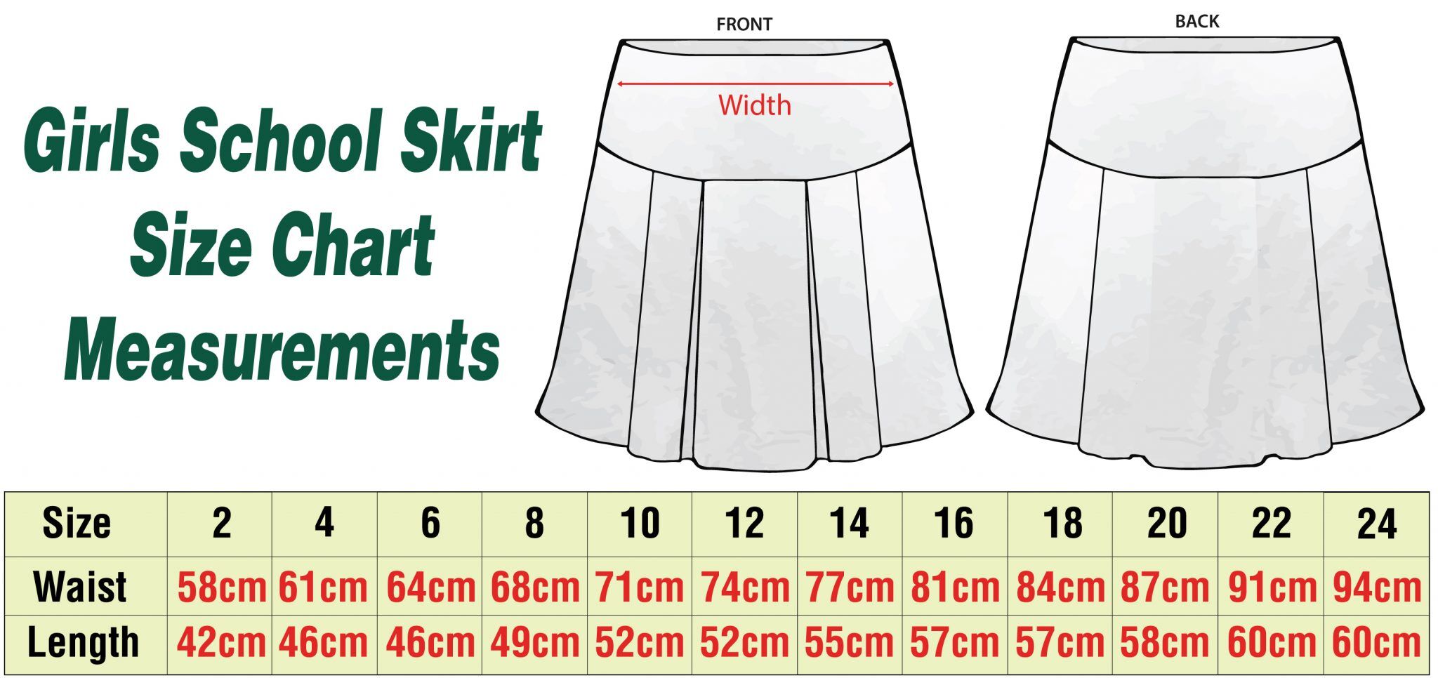 Sports Wear Sizing Charts